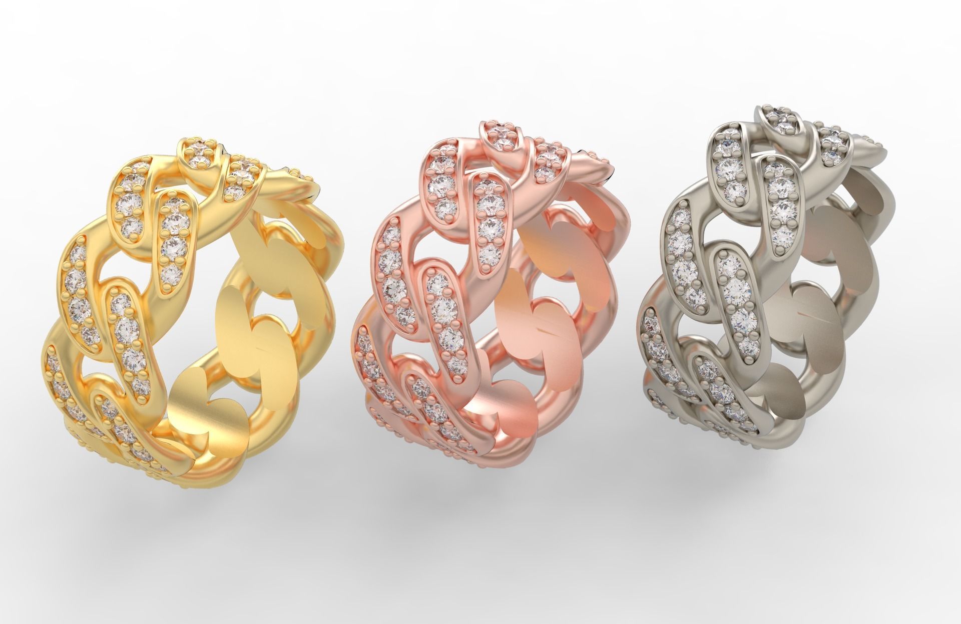 Medium Cuban Ring Option 1 3D print model_3
