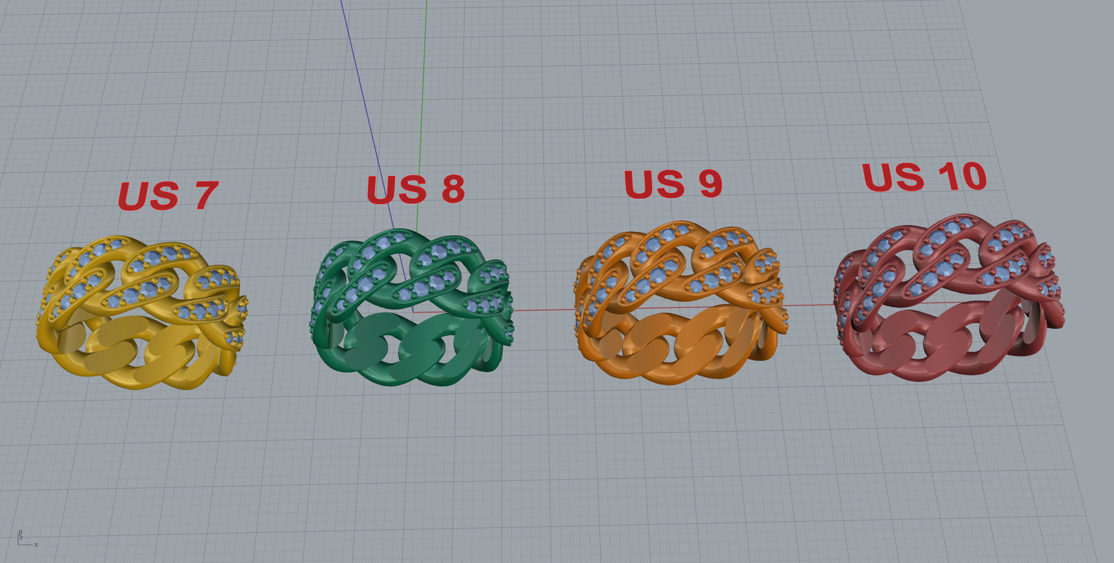 Medium Cuban Ring Option 1 3D print model_11