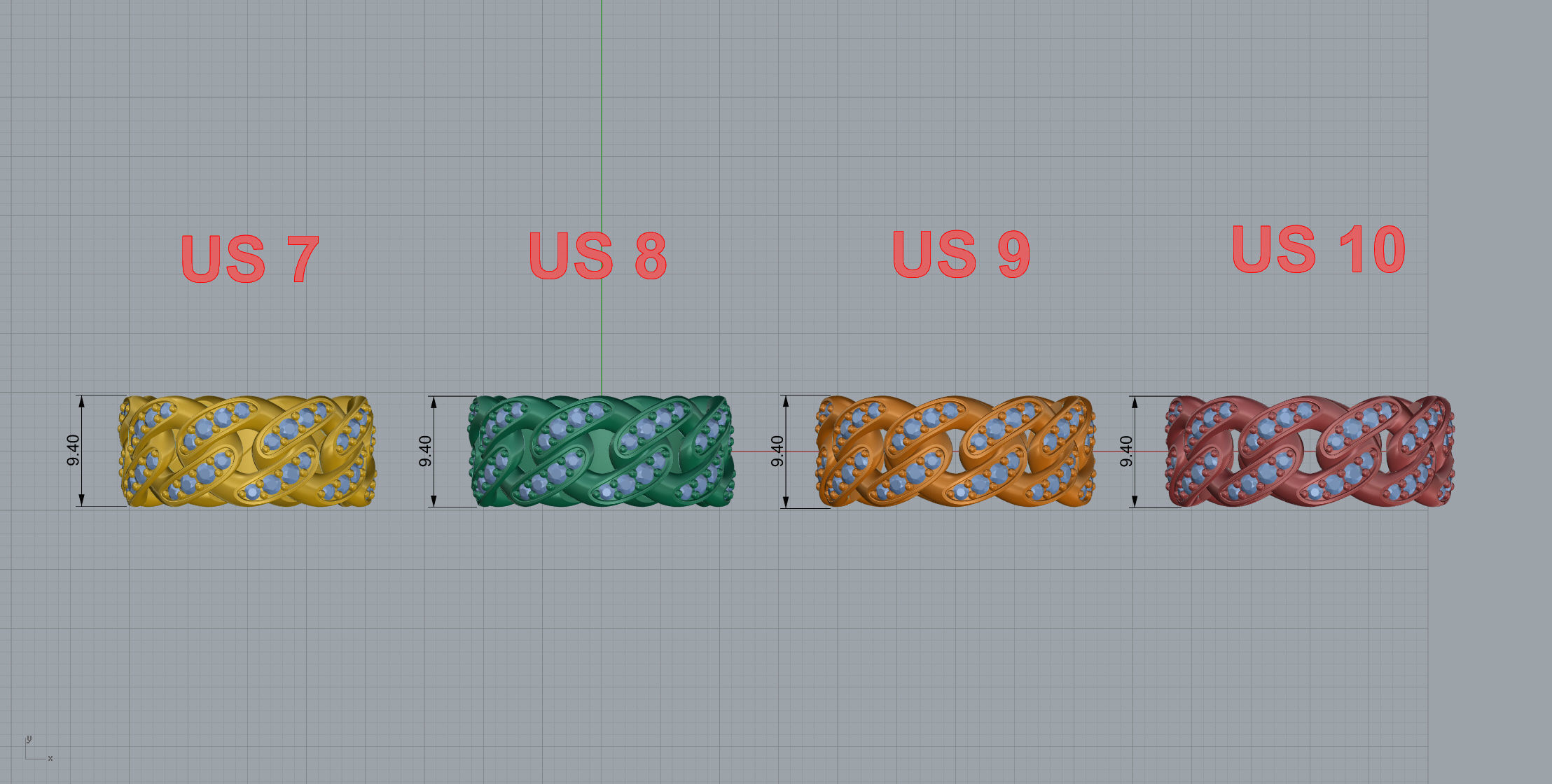 Medium Cuban Ring Option 1 3D print model_13