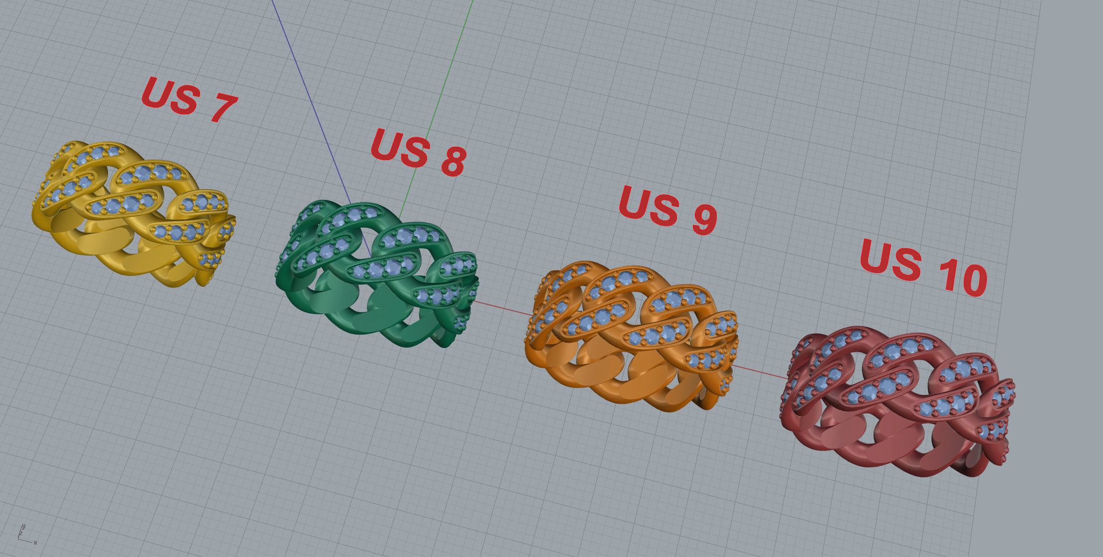 Medium Cuban Ring Option 1 3D print model_10