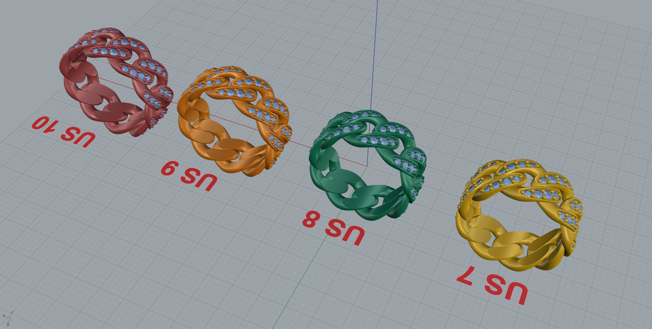 Medium Cuban Ring Option 1 3D print model_12