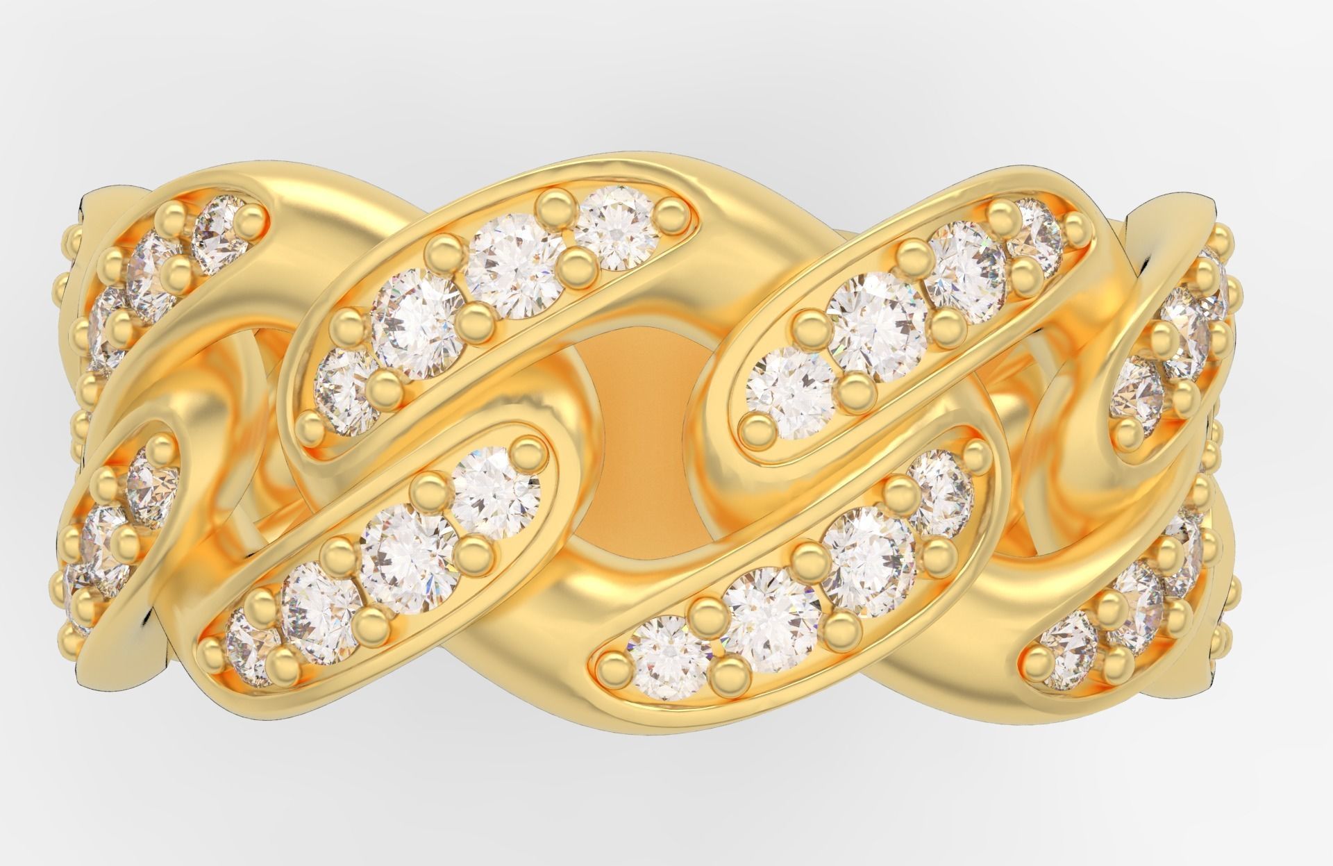 Medium Cuban Ring Option 1 3D print model_1