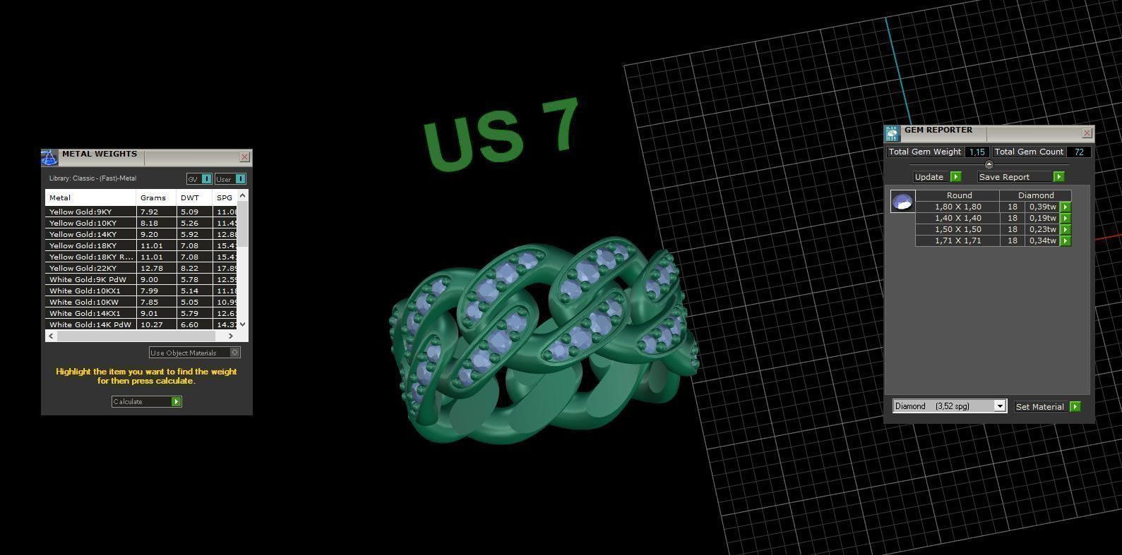Medium Cuban Ring Option 1 3D print model_5