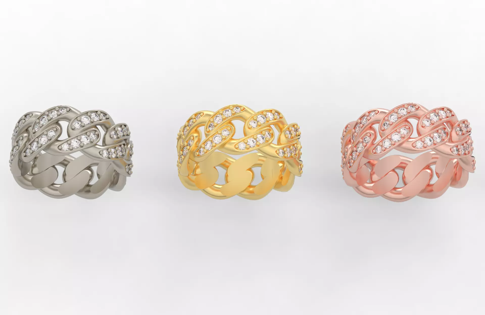 Medium Cuban Ring Option 1 3D print model_0