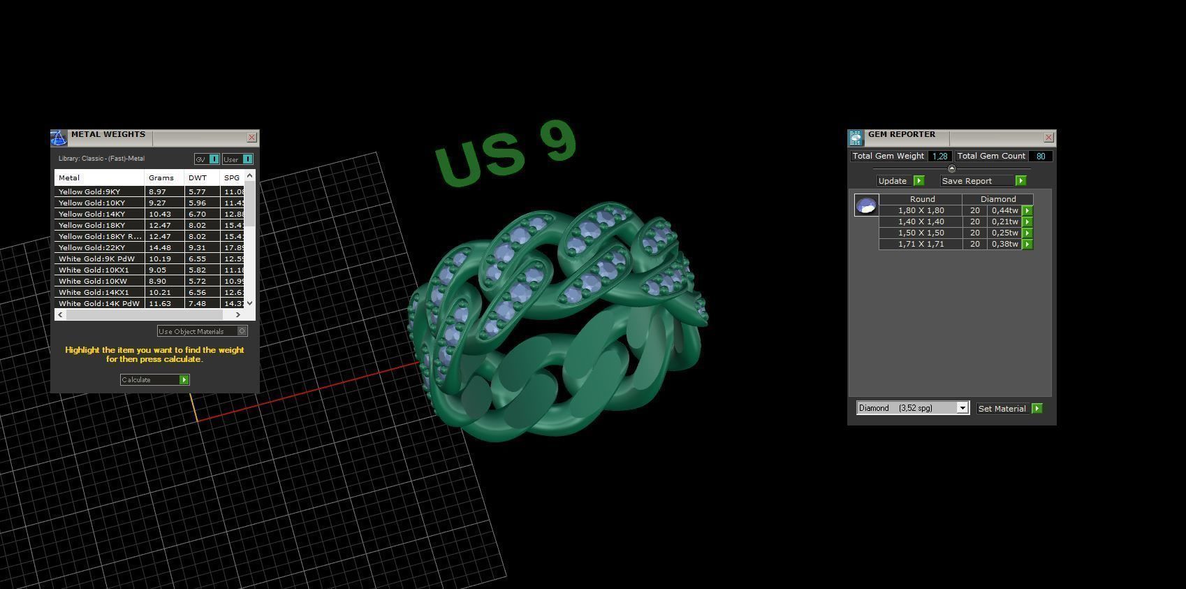 Medium Cuban Ring Option 1 3D print model_7