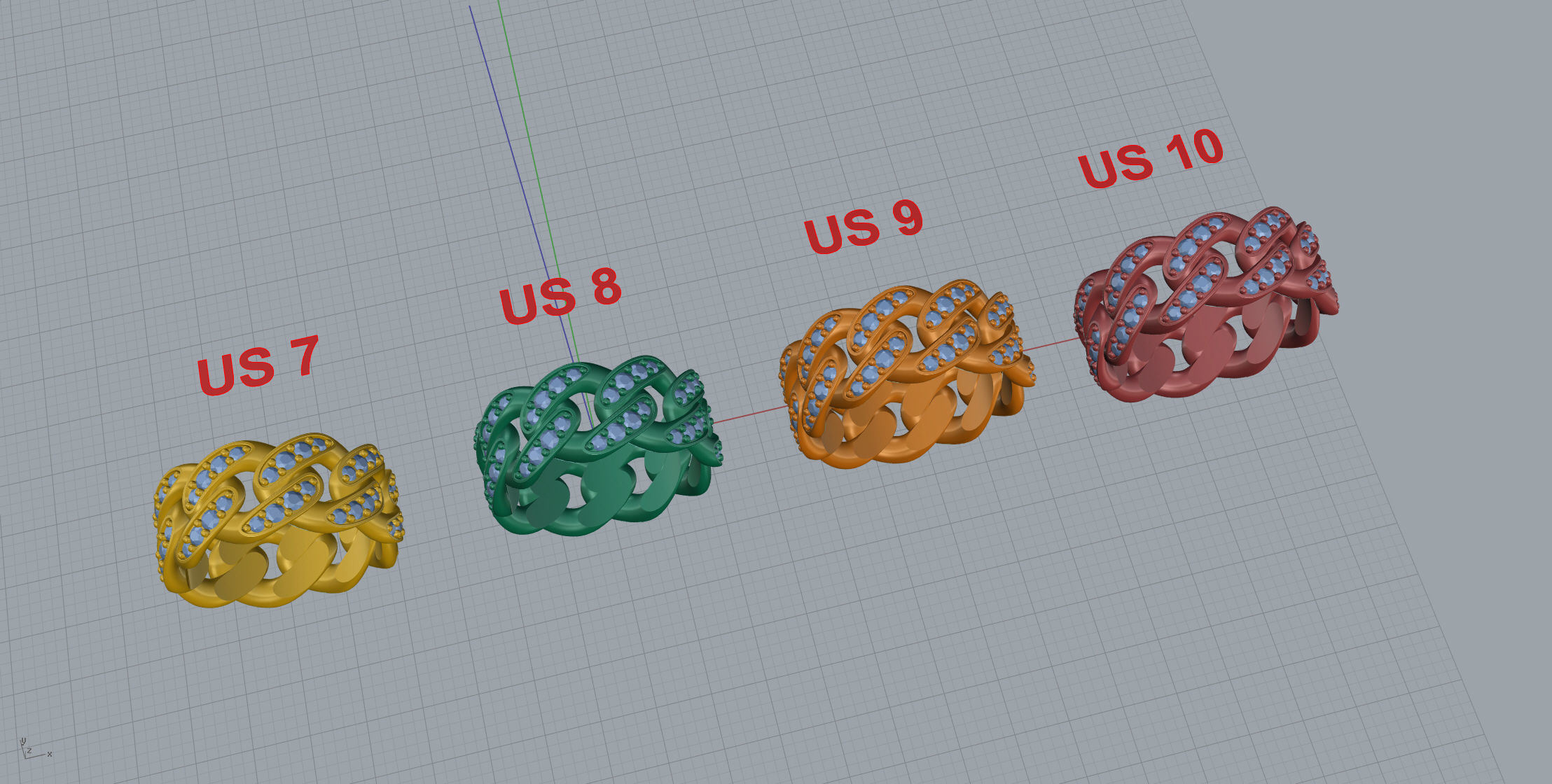 Medium Cuban Ring Option 1 3D print model_4