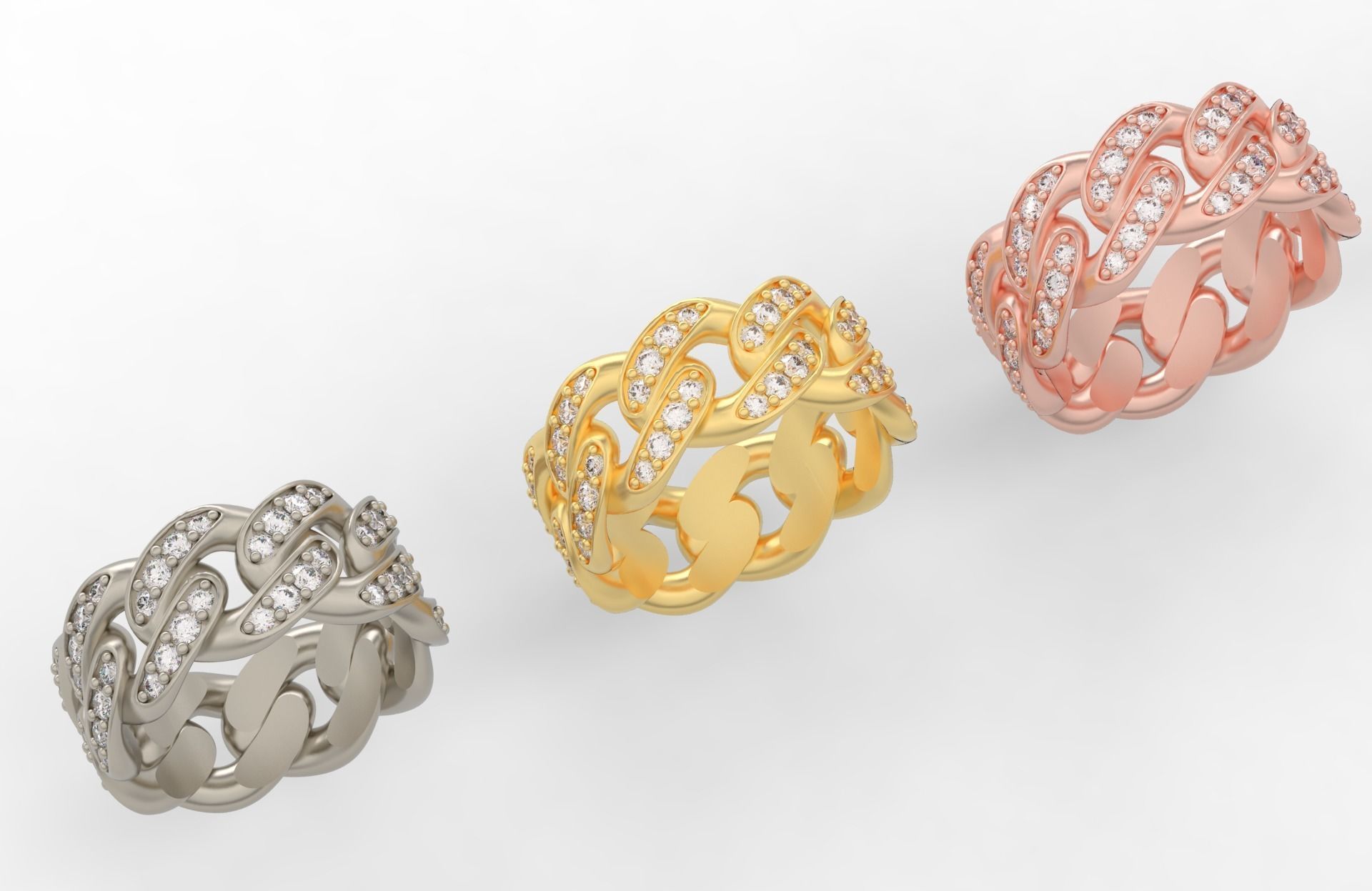 Medium Cuban Ring Option 1 3D print model_2