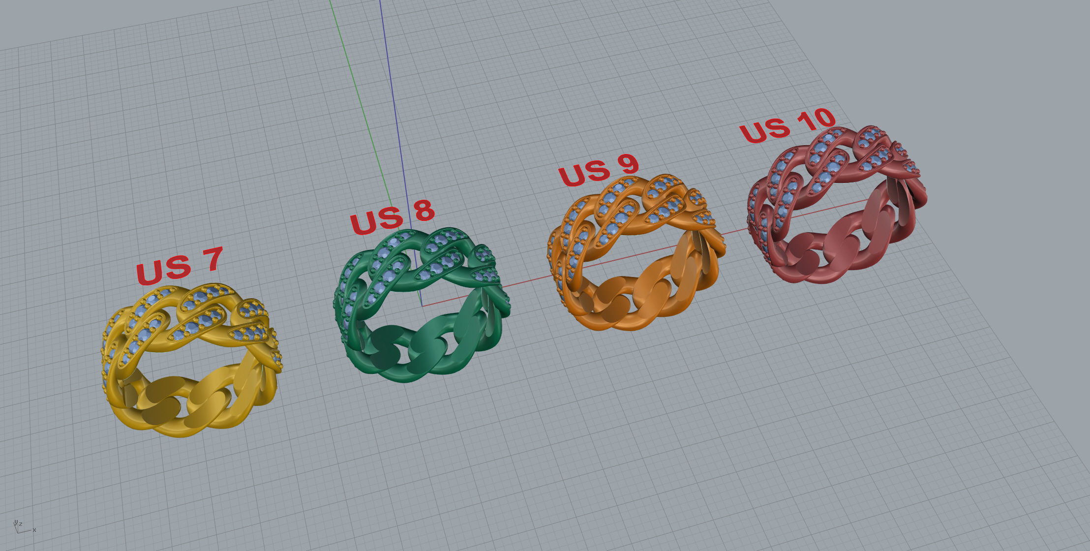 Medium Cuban Ring Option 1 3D print model_9