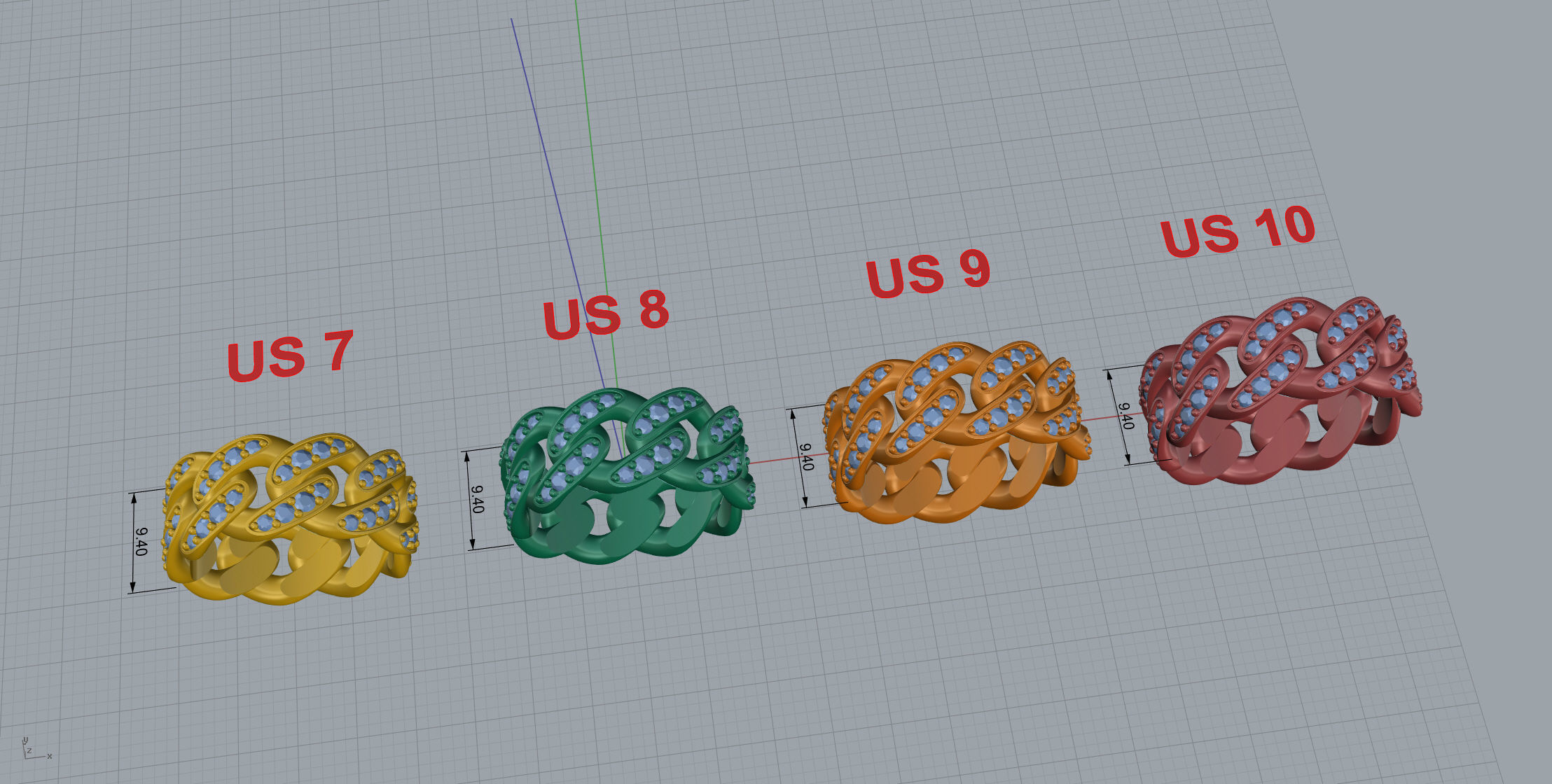 Medium Cuban Ring Option 1 3D print model_14