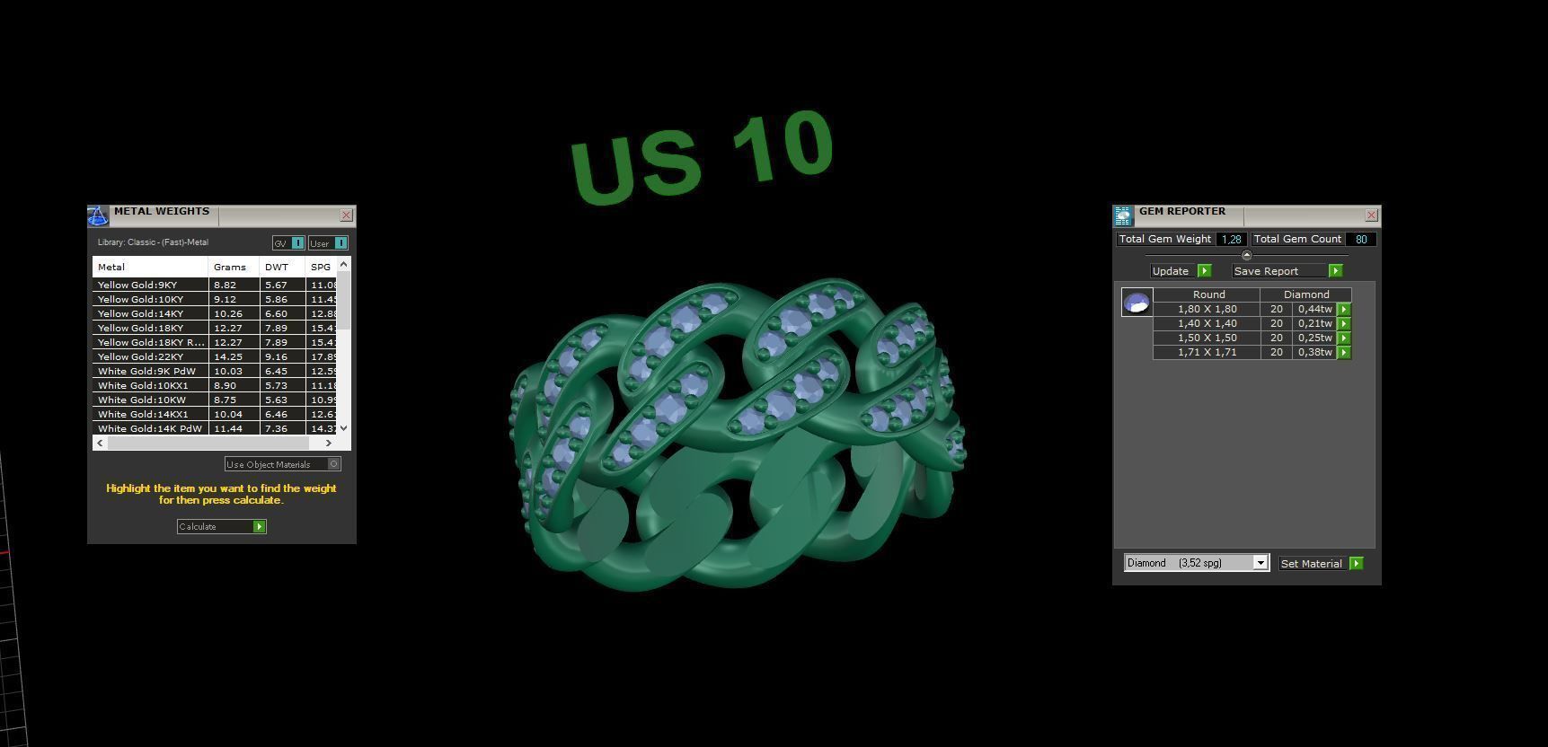 Medium Cuban Ring Option 1 3D print model_8