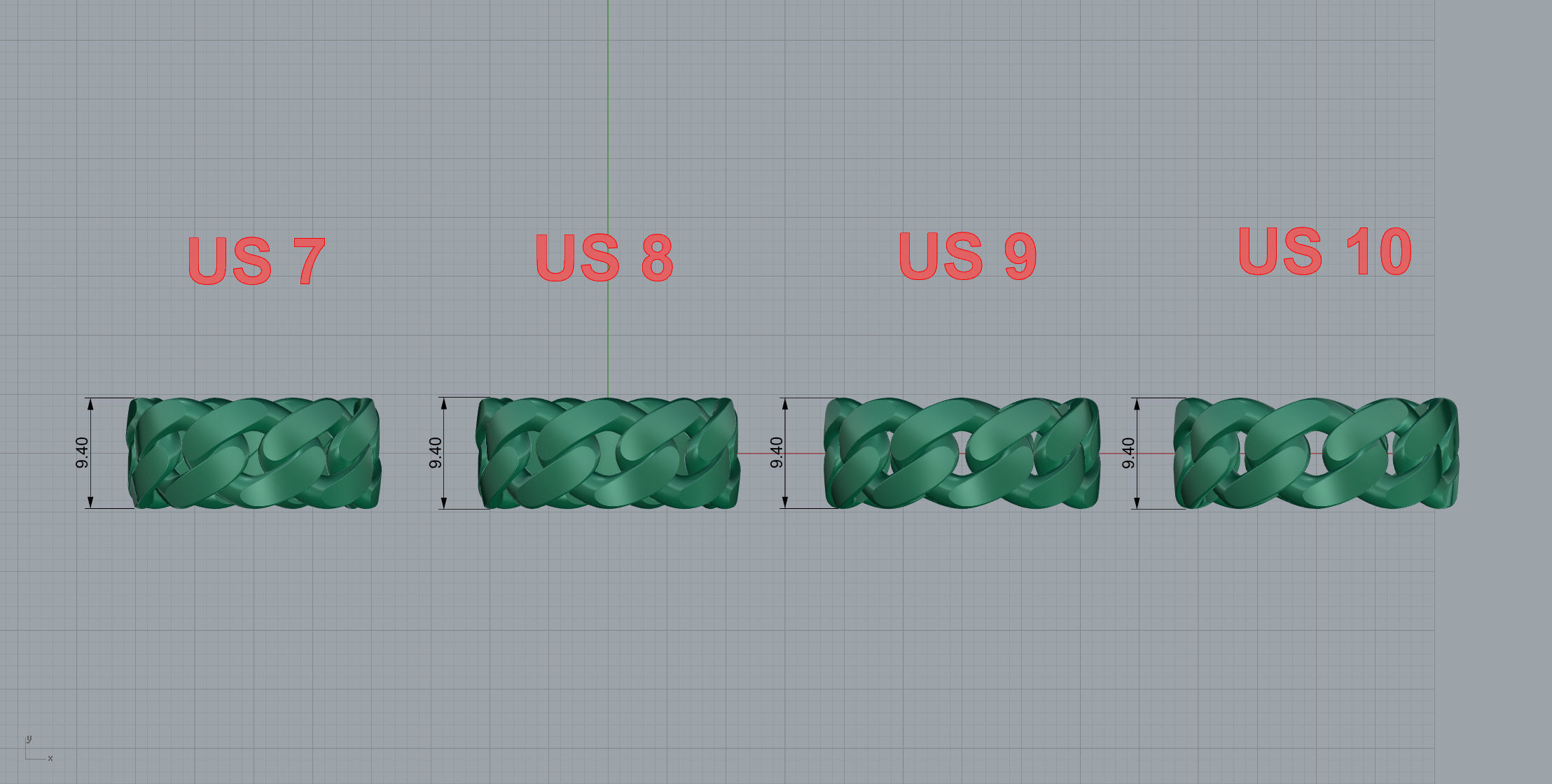 Medium Cuban Ring Option 2 3D print model_11