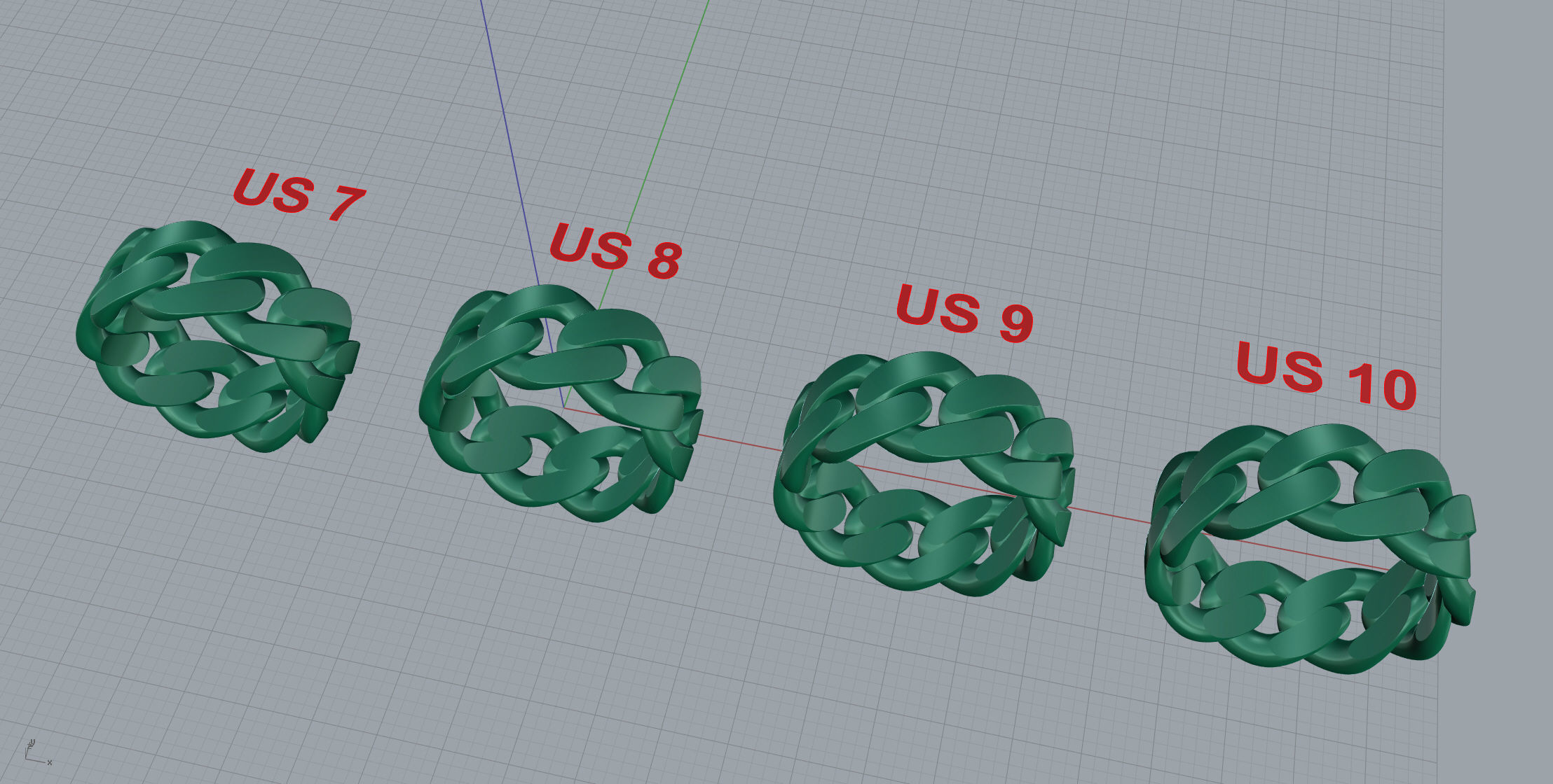 Medium Cuban Ring Option 2 3D print model_8