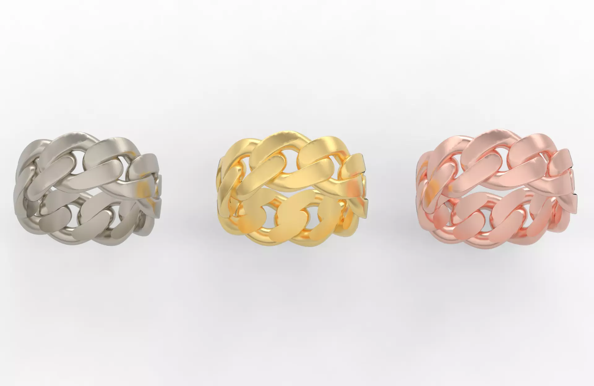 Medium Cuban Ring Option 2 3D print model_0