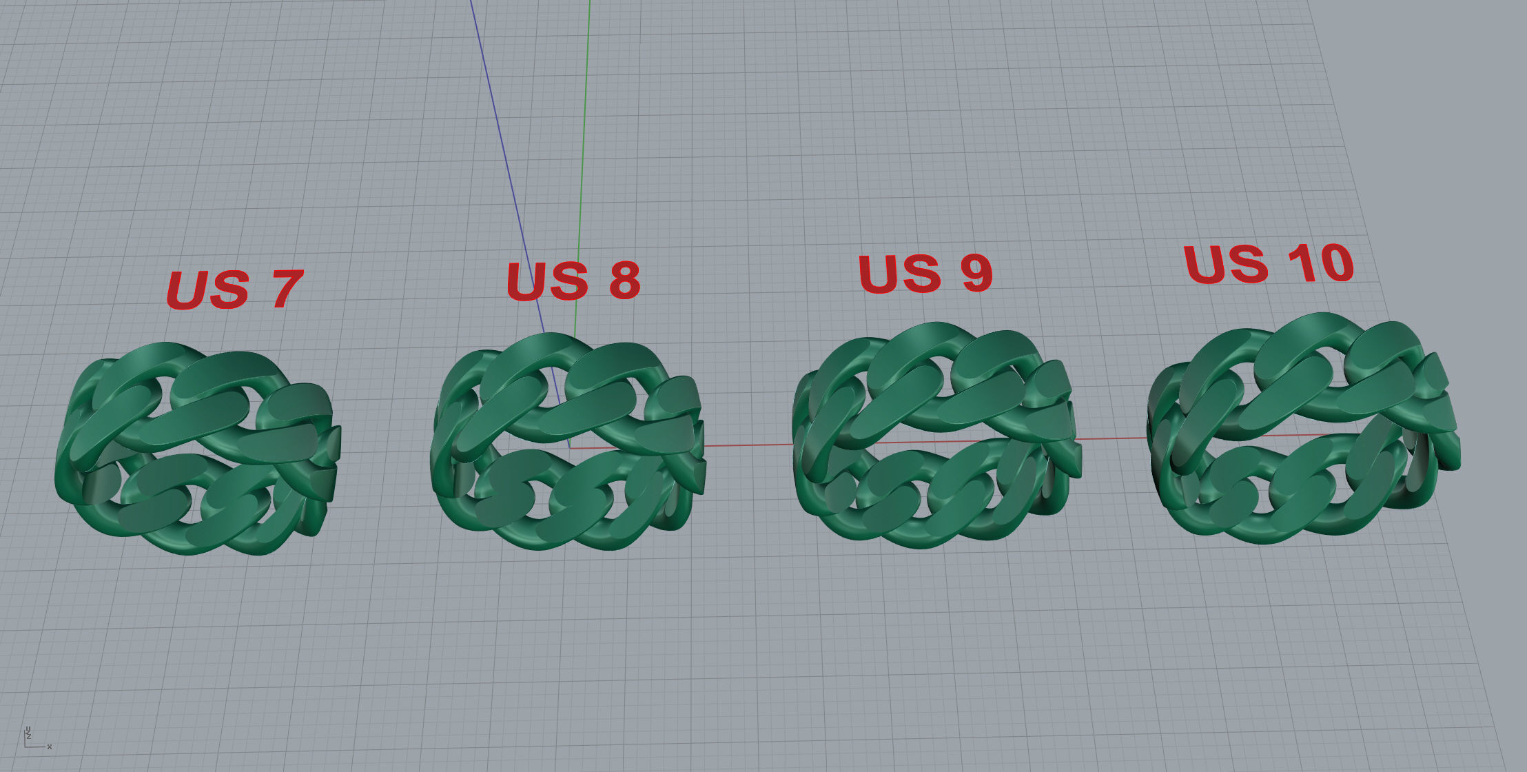 Medium Cuban Ring Option 2 3D print model_4
