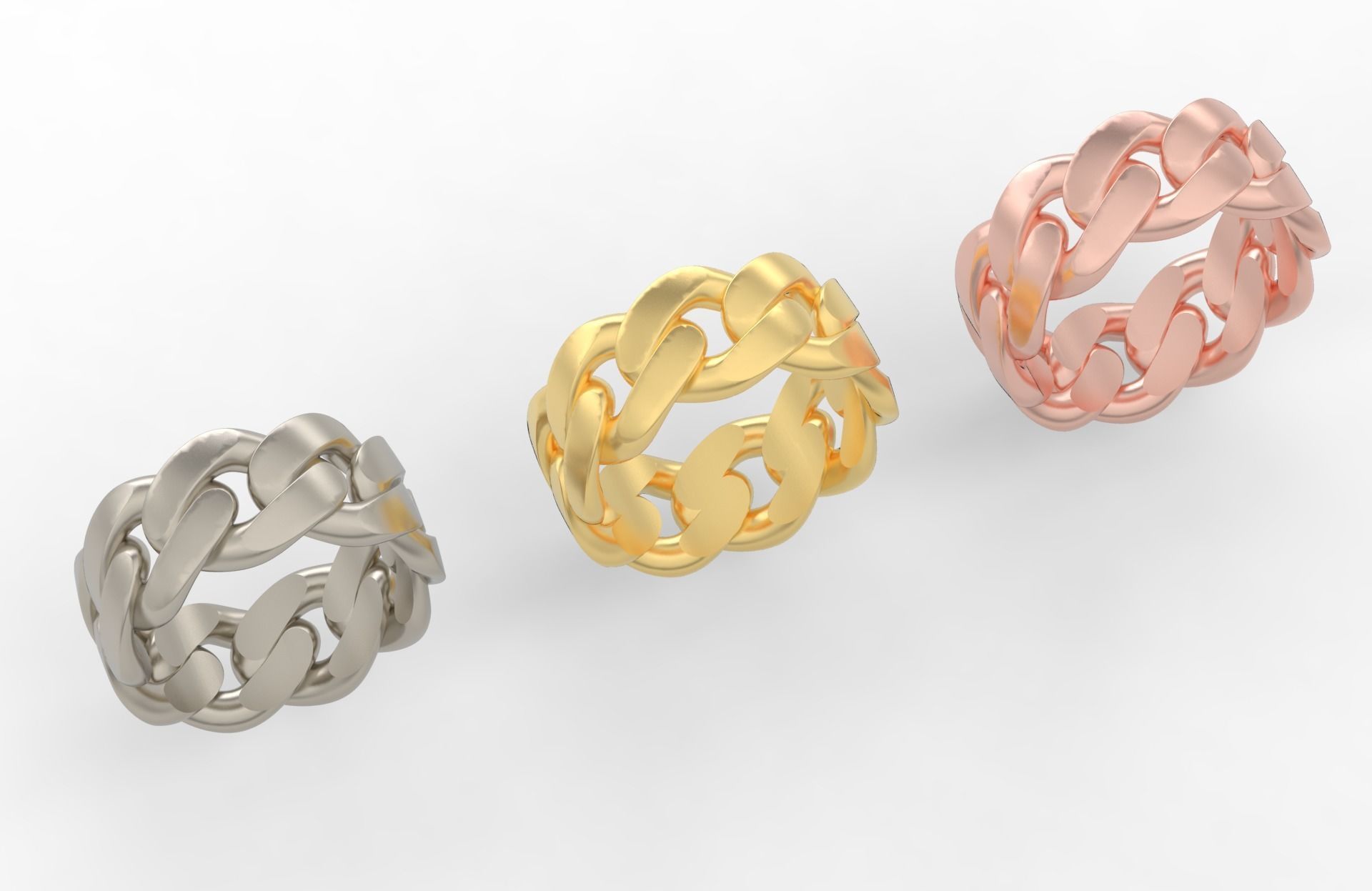 Medium Cuban Ring Option 2 3D print model_2