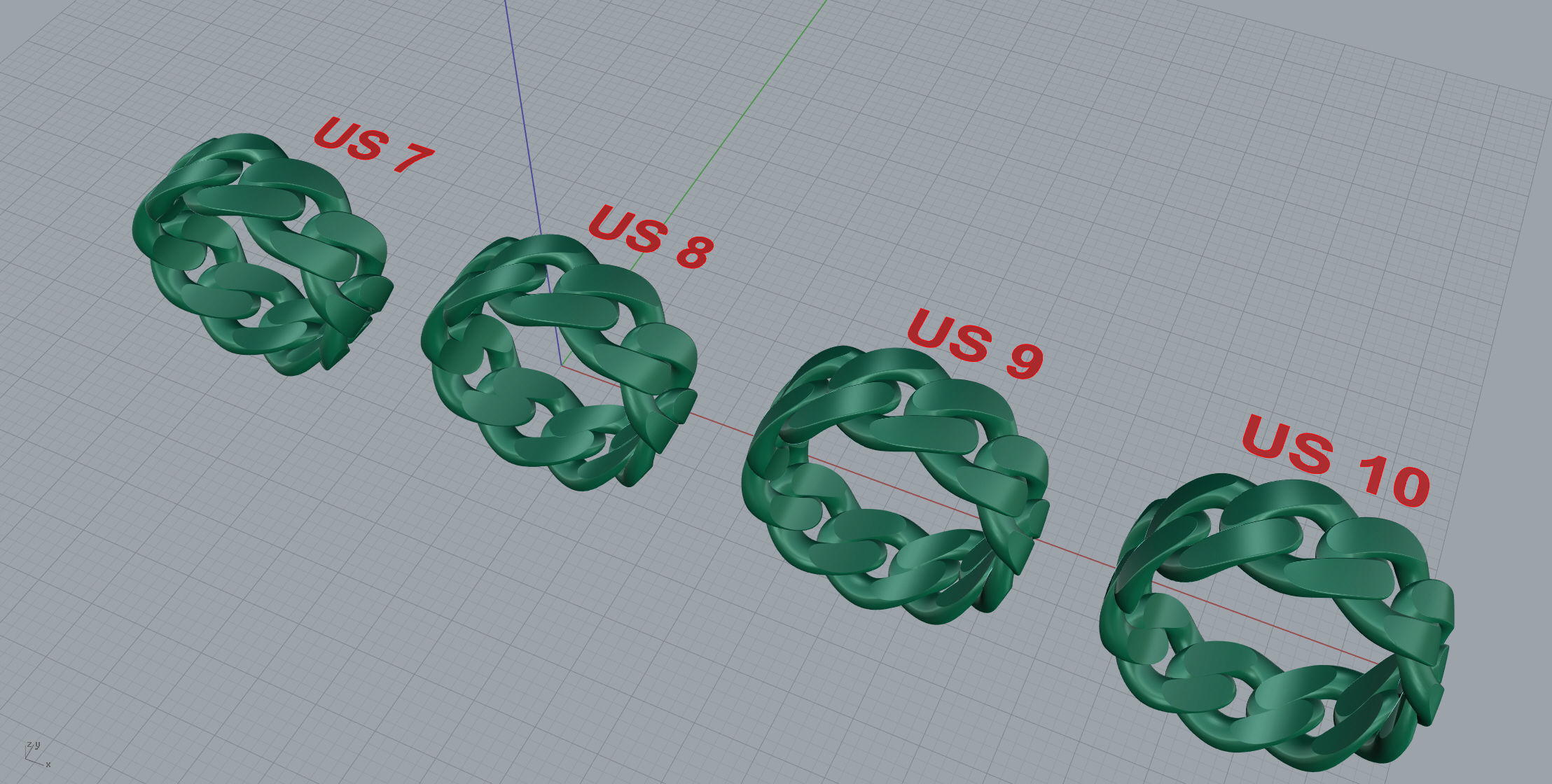 Medium Cuban Ring Option 2 3D print model_9