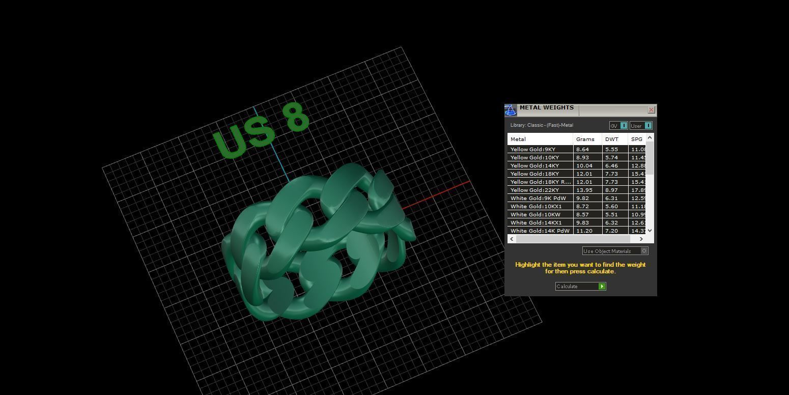 Medium Cuban Ring Option 2 3D print model_5