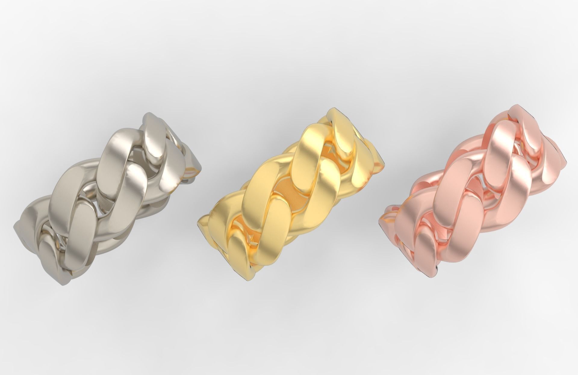 Medium Cuban Ring Option 2 3D print model_3