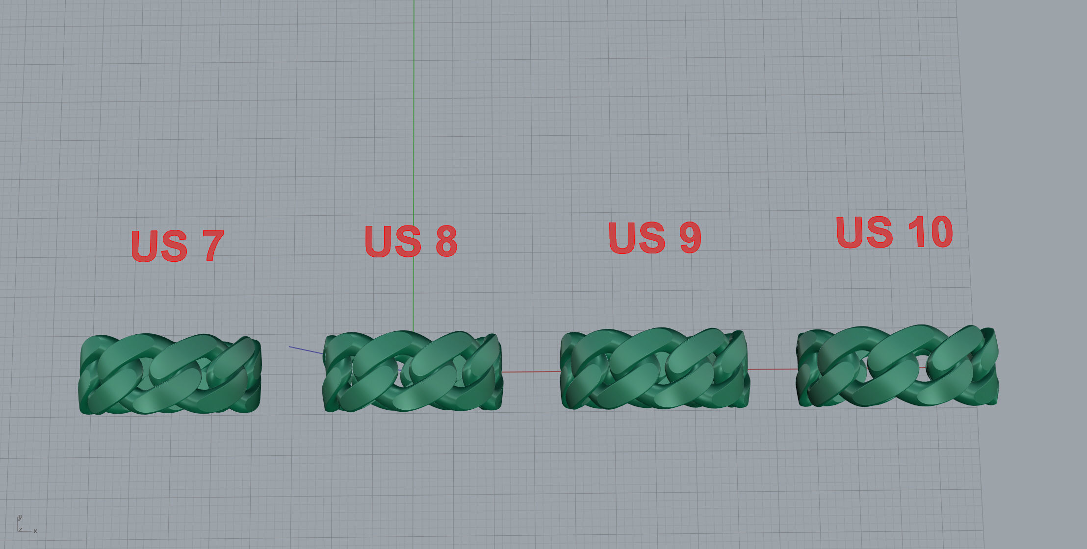 Medium Cuban Ring Option 2 3D print model_10