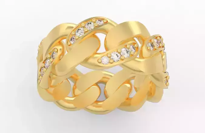 Medium Cuban Ring Option 3 3D print model