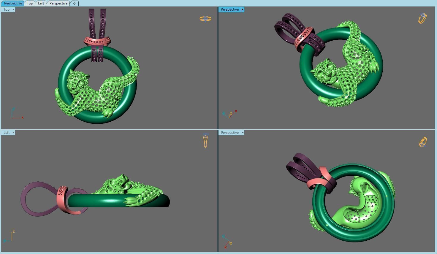 Cat pendant 3D print model_4