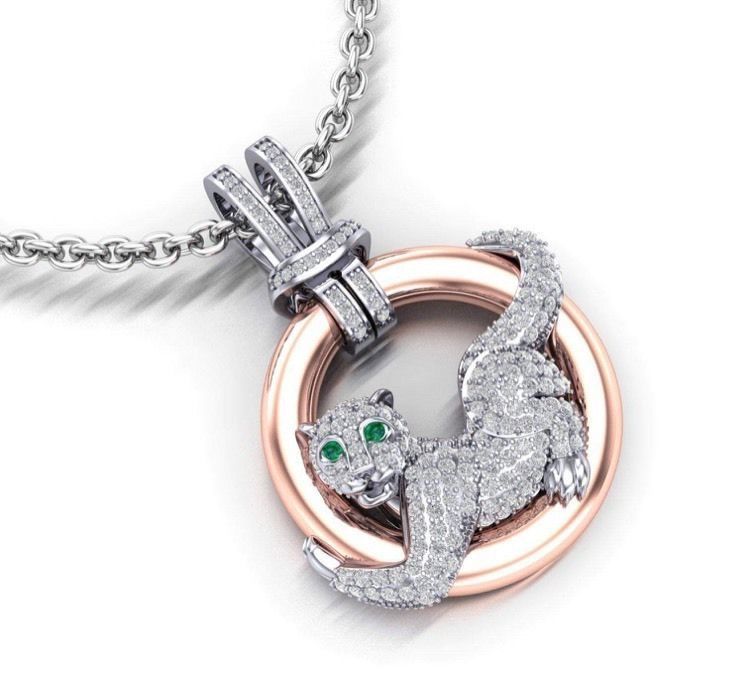 Cat pendant 3D print model_2