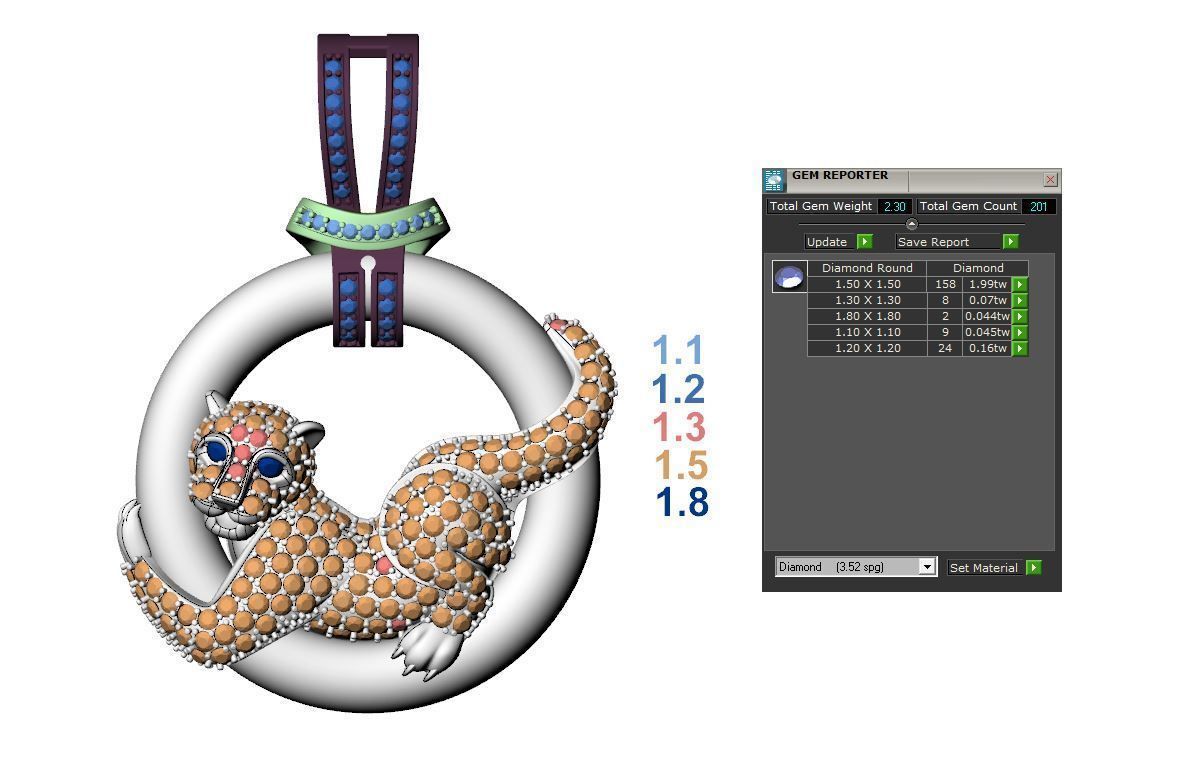 Cat pendant 3D print model_6