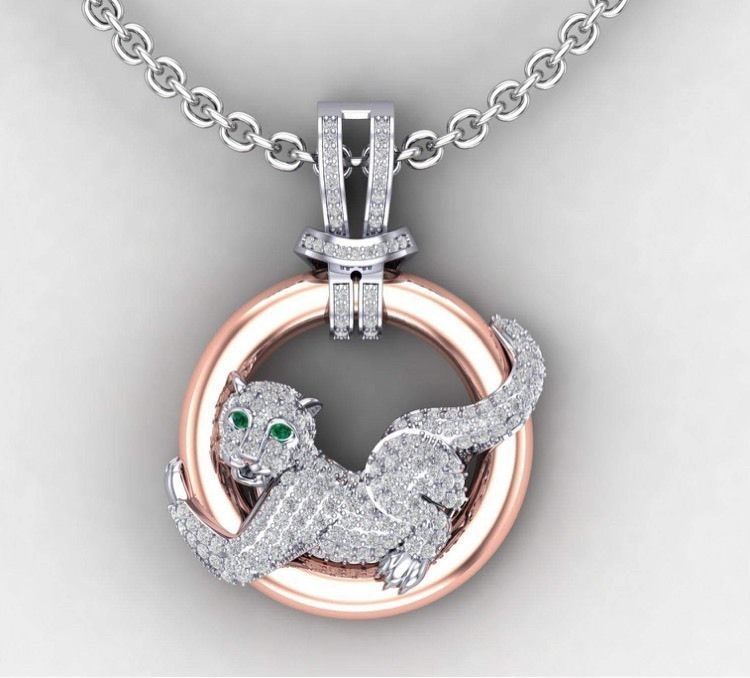 Cat pendant 3D print model_1