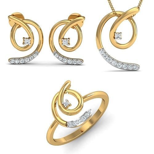 Women Ring Earring Pendant Set 3dm STL Render Detail 3D print model