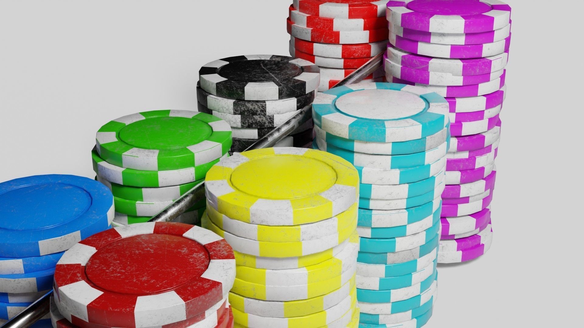 3D model roulette rake with 4k pbr textures with clean and dusty ...