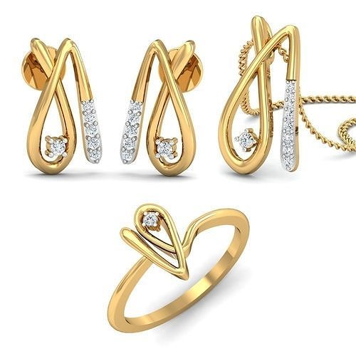 Women Ring Earring Pendant Set 3dm STL Render Detail 3D print model