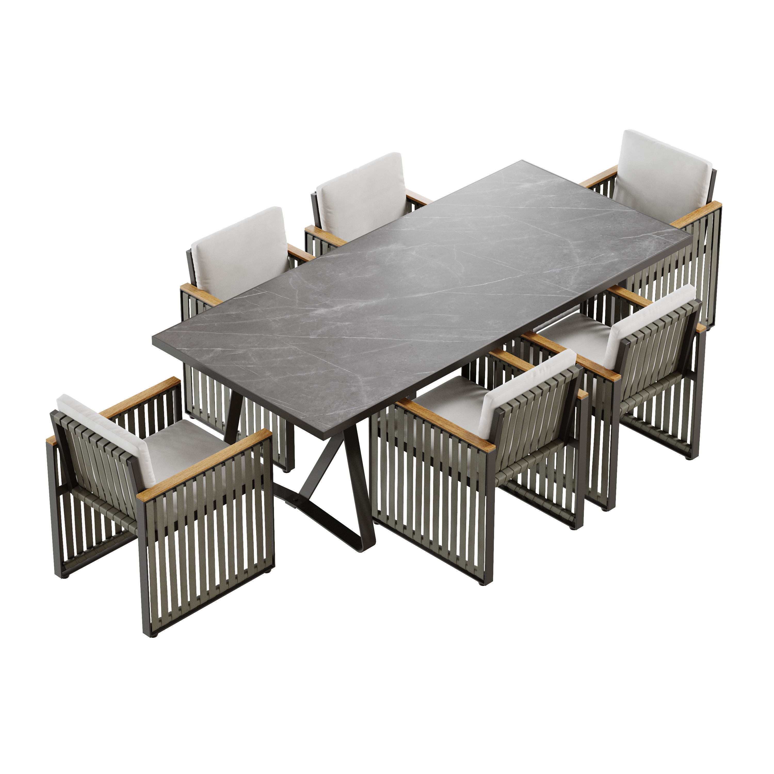 skyline design horizon dining set 2 3D model_1