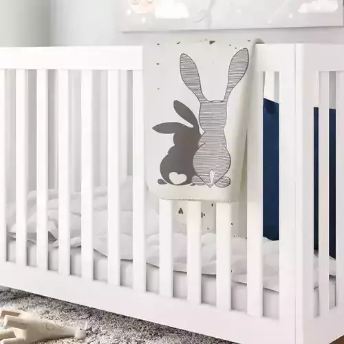 Kay Bunny Baby Blanket Crib 3D model