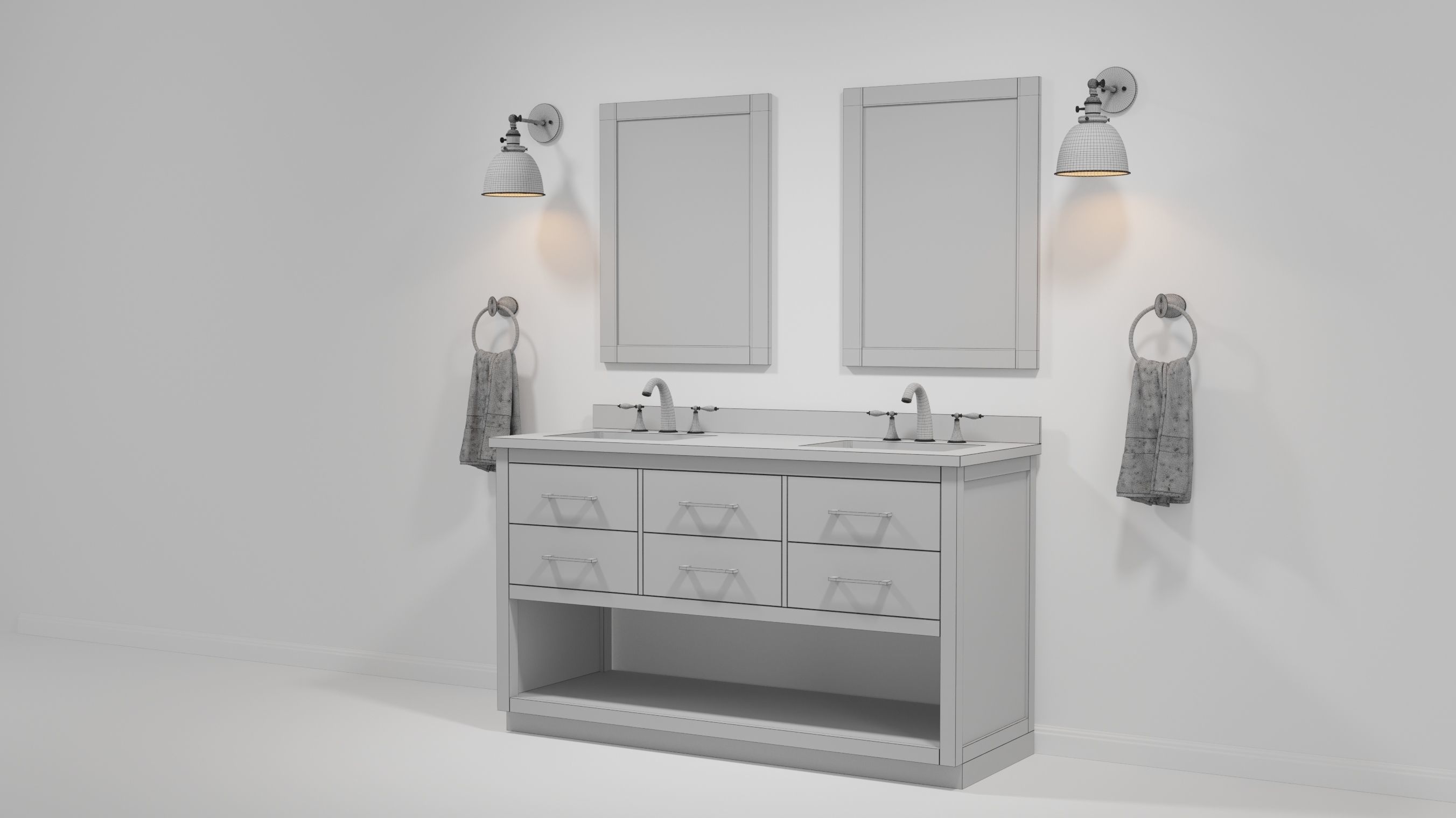 OVE Brookside 60 Fu Yuan Wax Pine 3D model_3