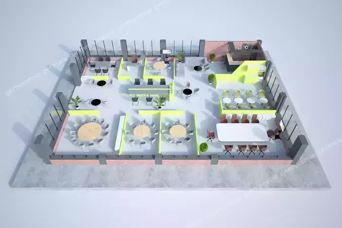 Office 3D Layout Plan 3D model