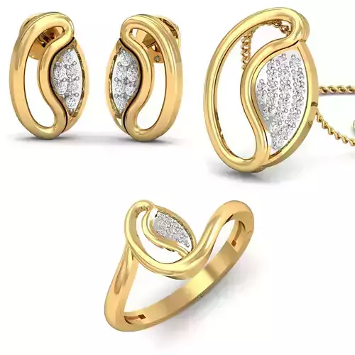 Earring Pendant Ring for Women 3dm stl render detail