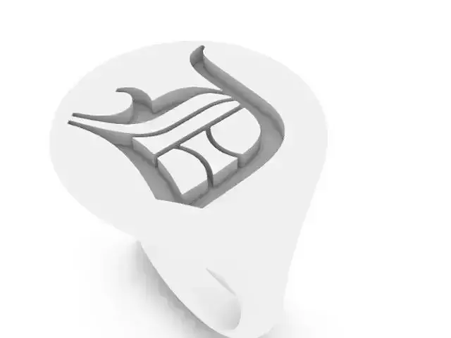 d classic alphabet ring stl verified