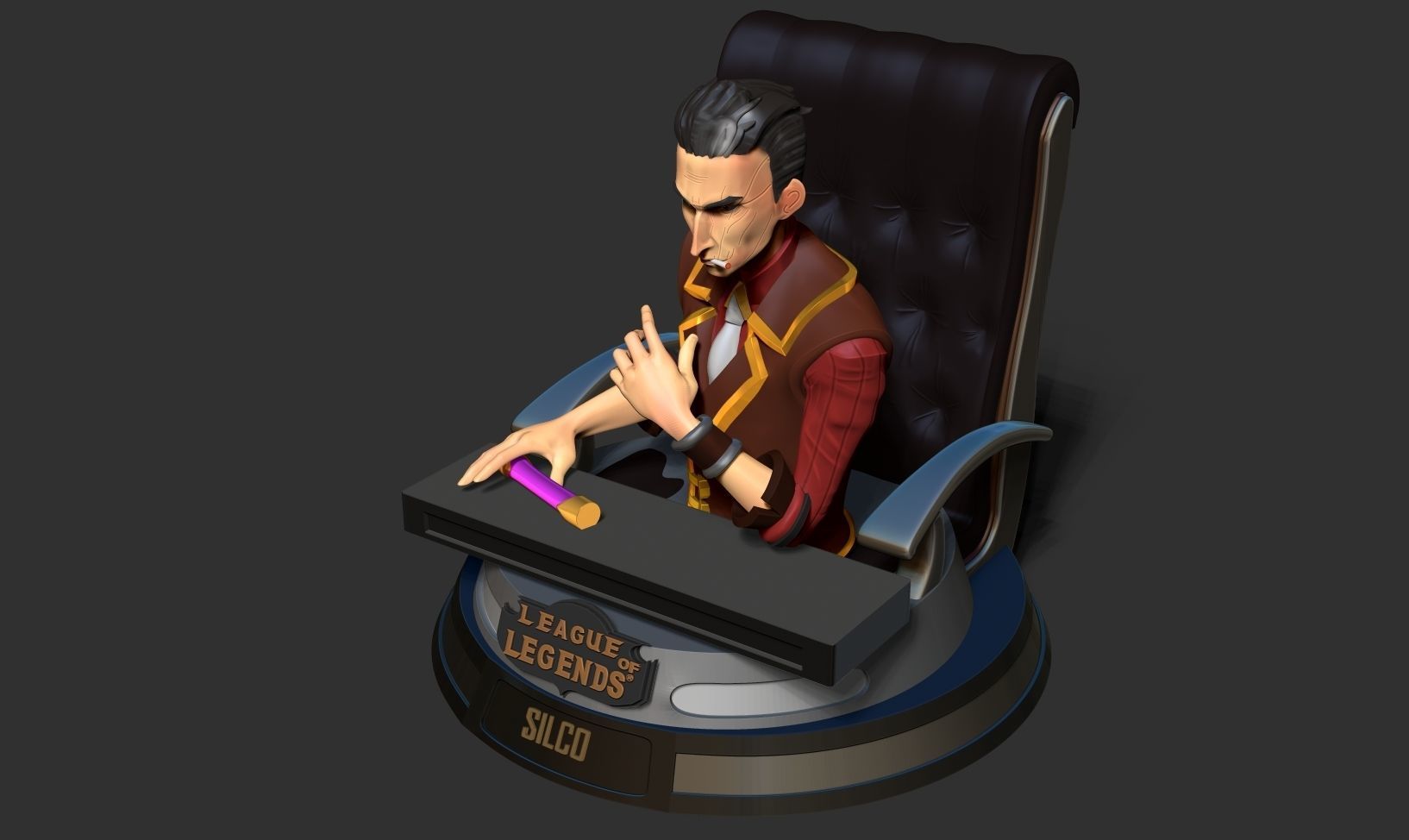 Silco bust - Arcane Fanart 3D print model_19