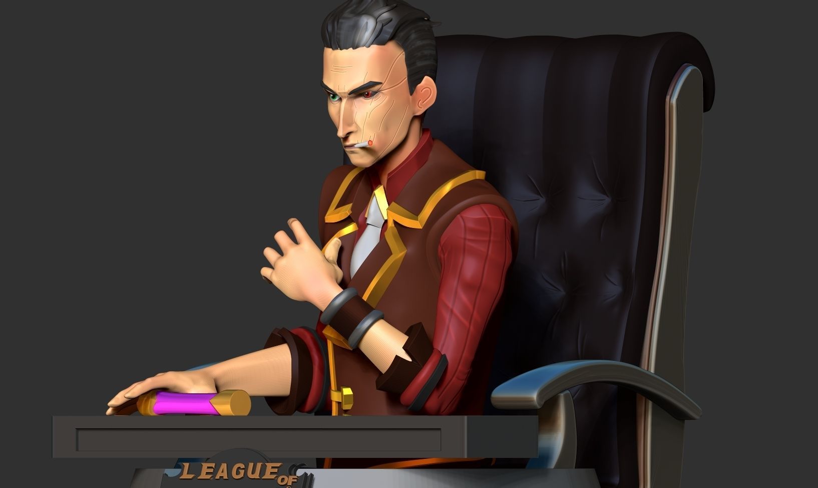 Silco bust - Arcane Fanart 3D print model_9