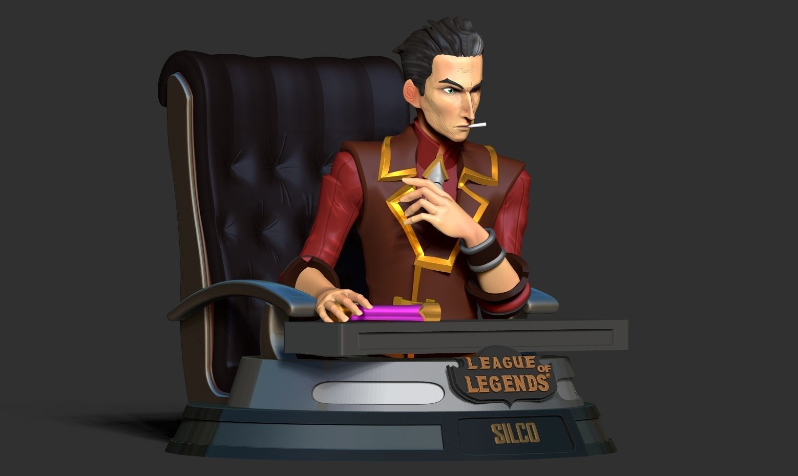 Silco bust - Arcane Fanart 3D print model_8