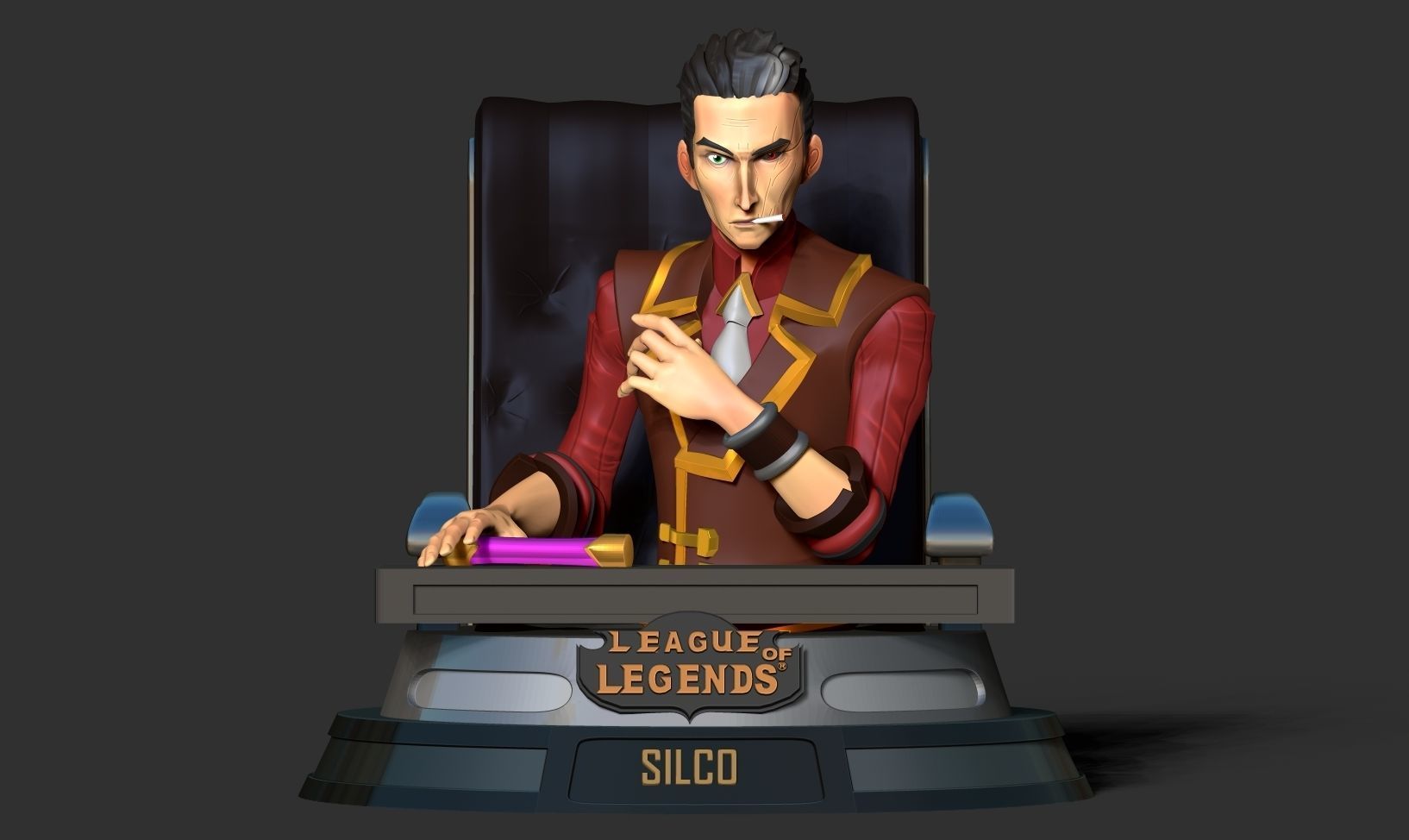 Silco bust - Arcane Fanart 3D print model_13
