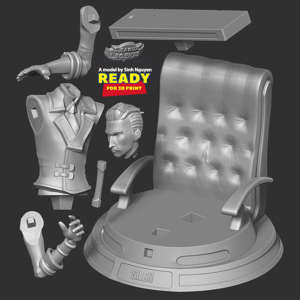 Silco bust - Arcane Fanart 3D print model_2