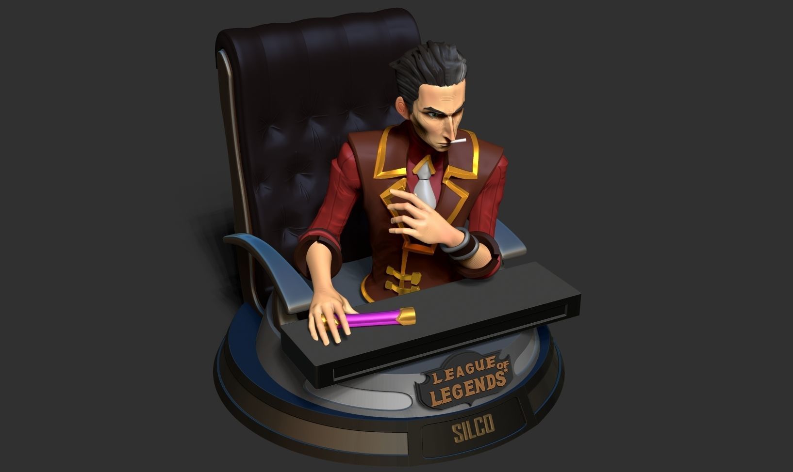 Silco bust - Arcane Fanart 3D print model_17