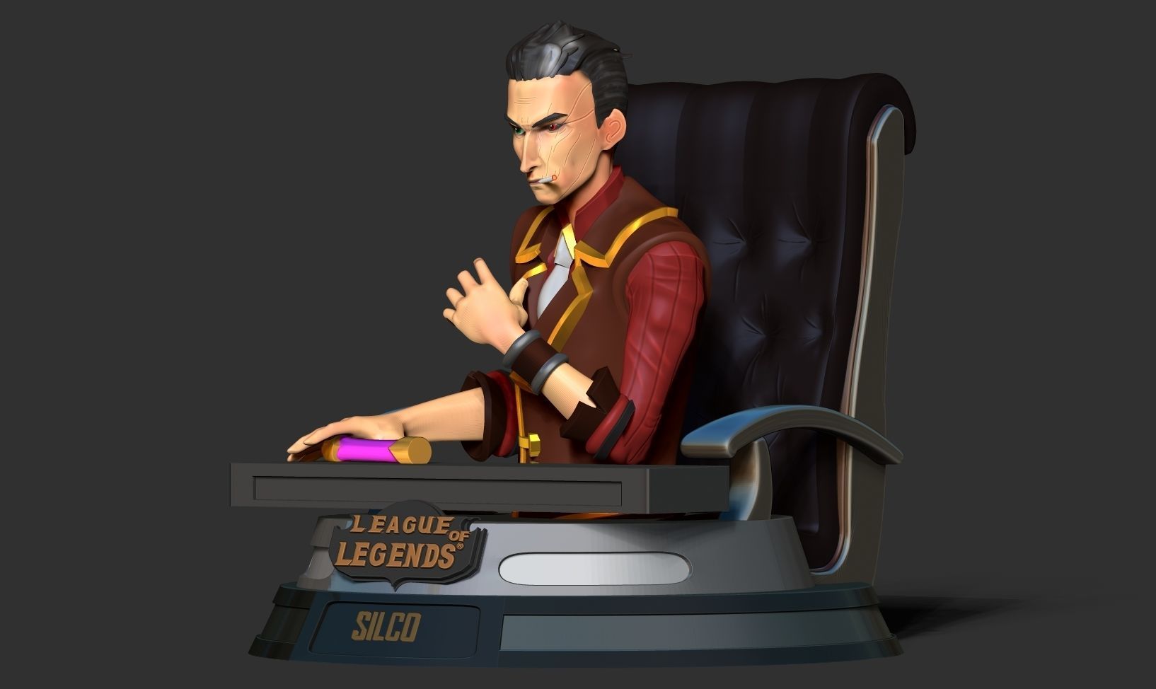 Silco bust - Arcane Fanart 3D print model_10