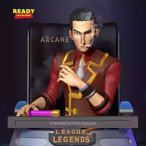 Silco bust - Arcane Fanart 3D print model