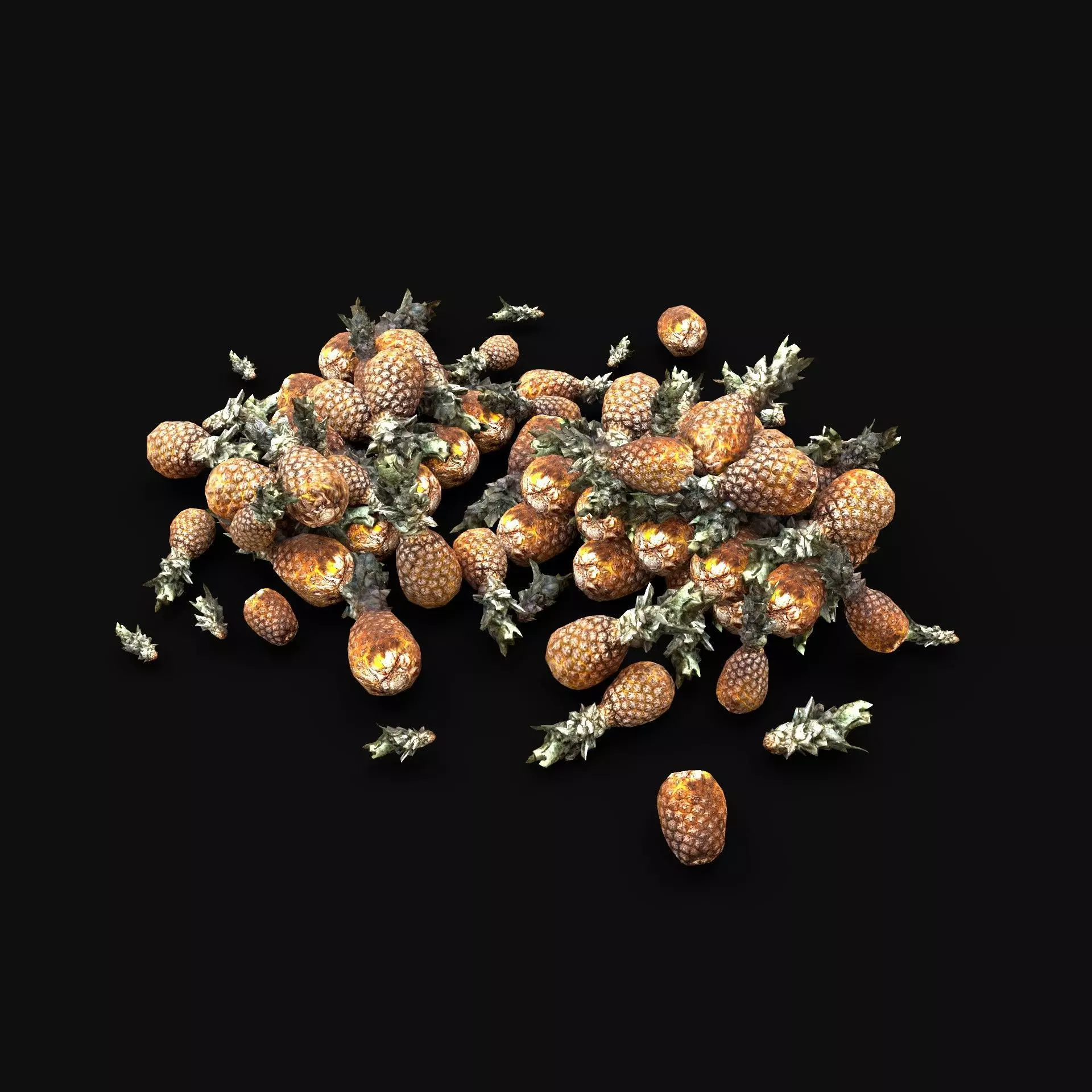 PINEAPPLE ANANAS STOCK PILE STREET MARKET PROP Low-poly 3D model_0