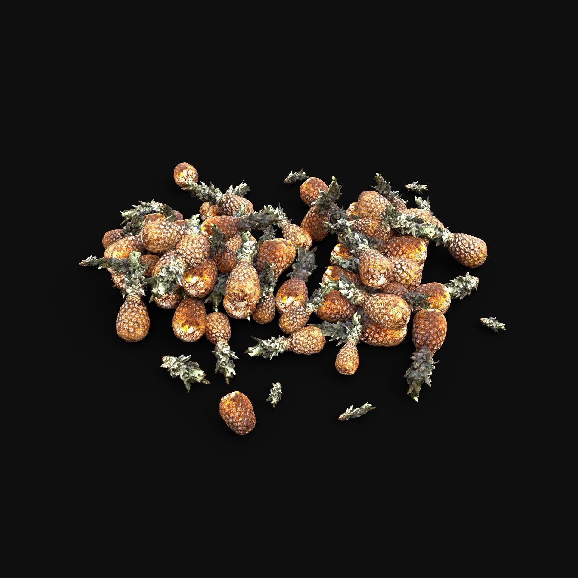 PINEAPPLE ANANAS STOCK PILE STREET MARKET PROP Low-poly 3D model_3