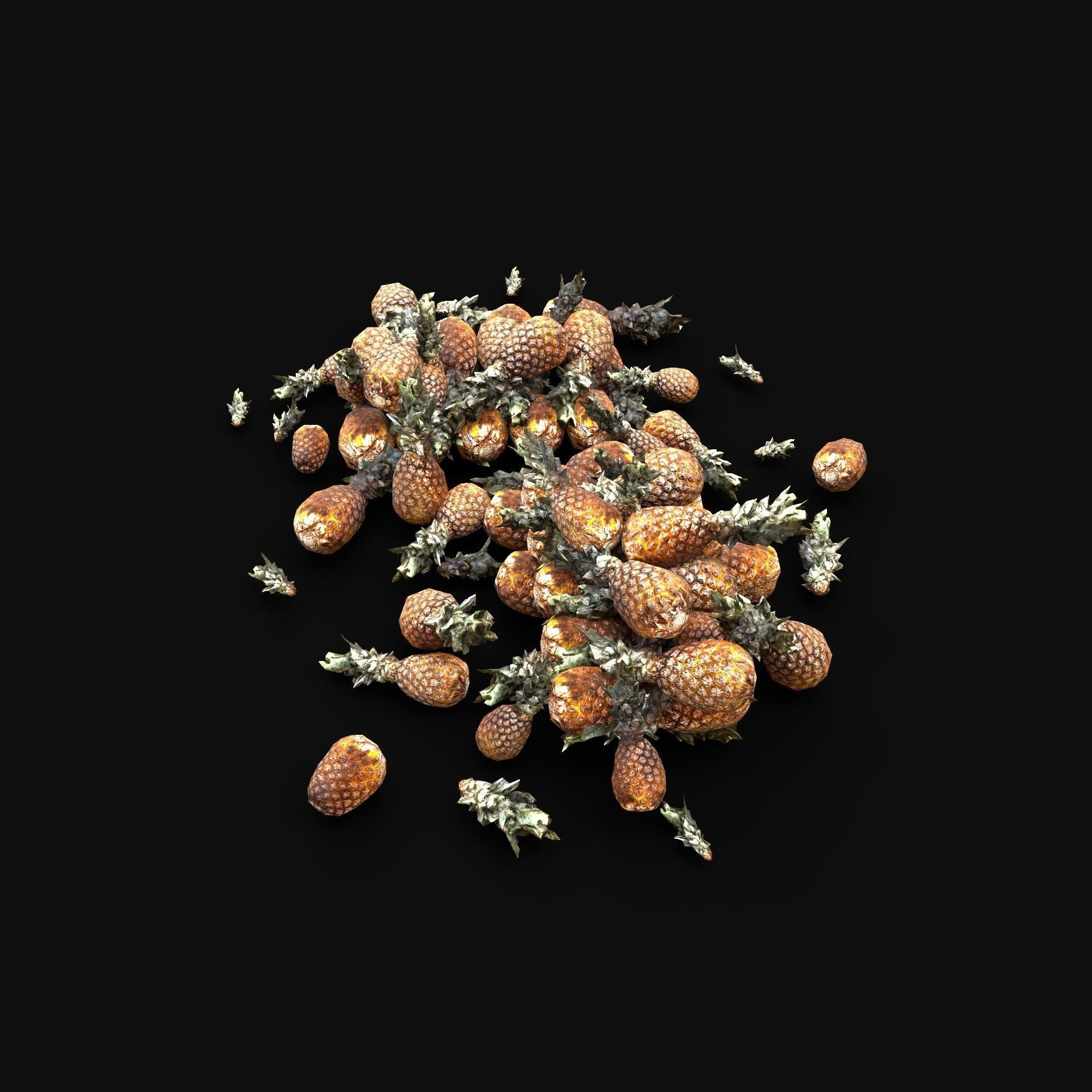 PINEAPPLE ANANAS STOCK PILE STREET MARKET PROP Low-poly 3D model_1