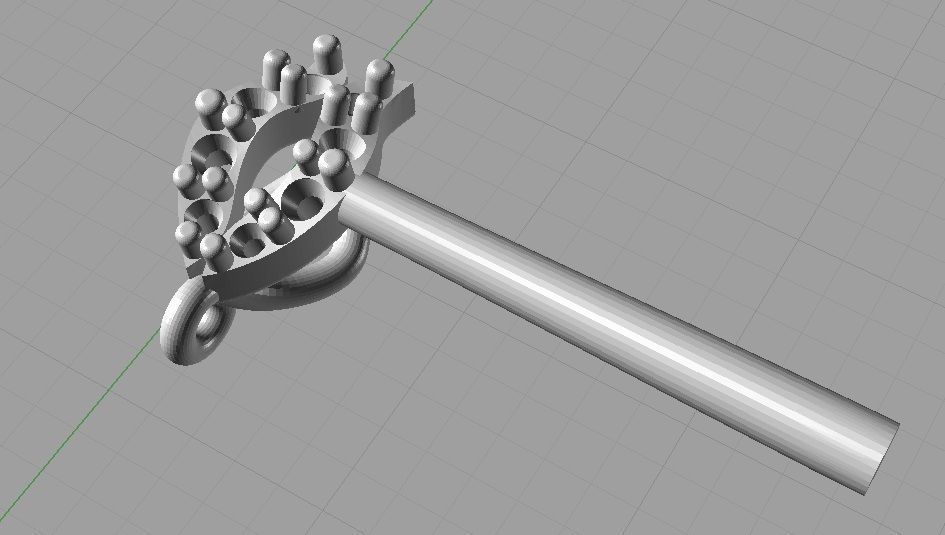 CG336 elegant diamond pendant gold 3D print model_3