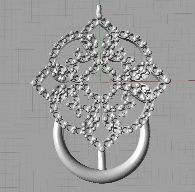 CG336 elegant diamond pendant gold 3D print model_4